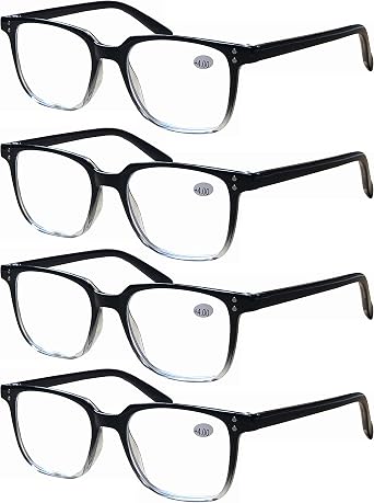 B&Q 4 Pairs Unisex Blue Light Blocking Reading Glasses Computer Readers for Men Women