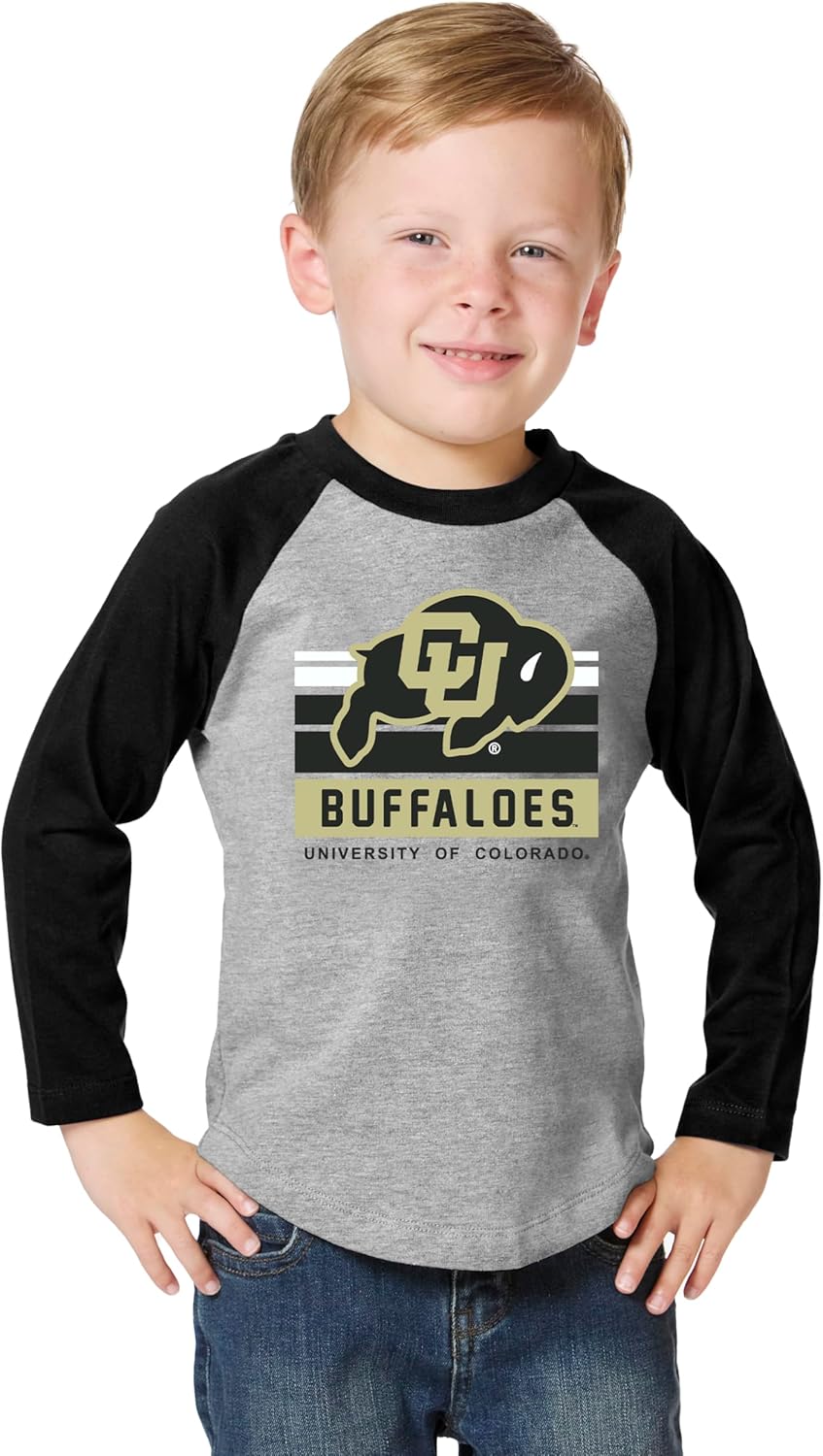 Little King NCAA Toddler Long Sleeve Raglan T Shirt-Team Logo-Team Colors (2T 3T 4T)