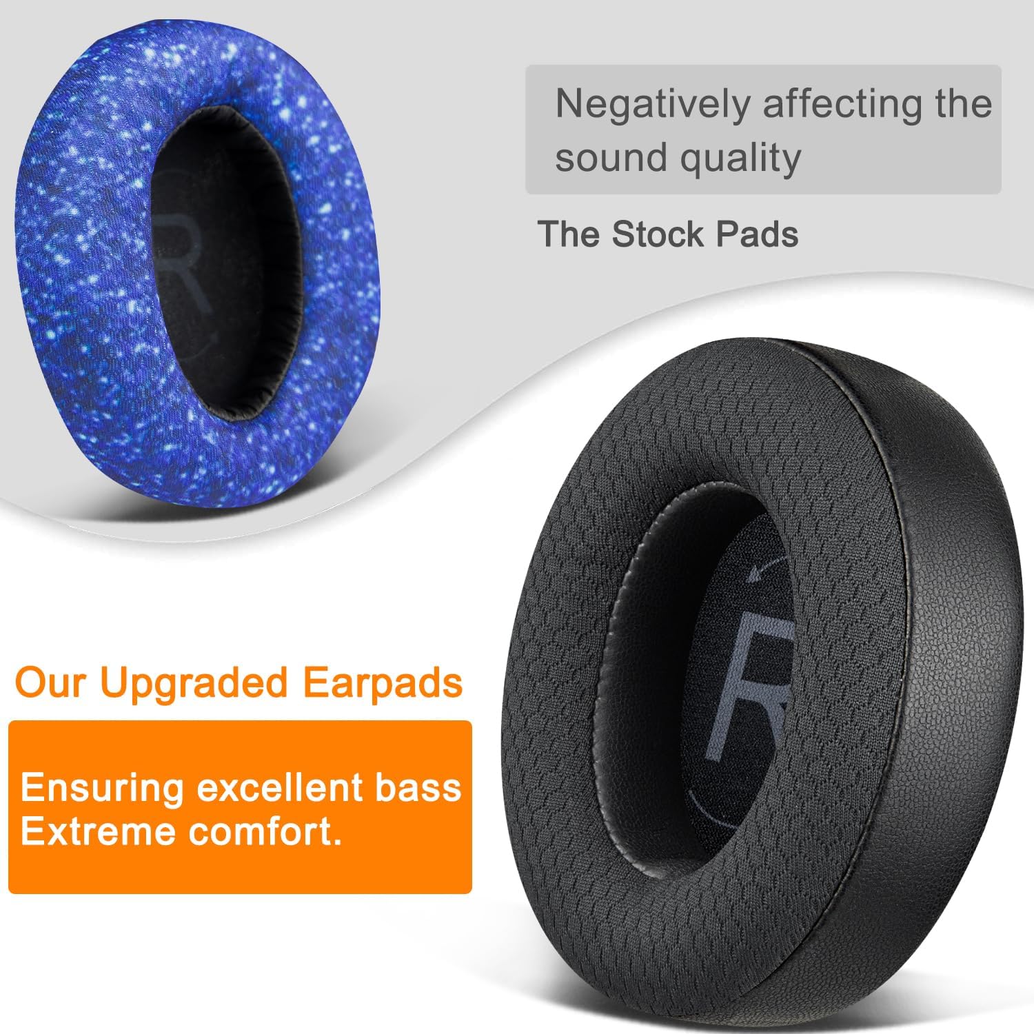 SOULWIT Mesh Earpads for Raycon Fitness/Everyday Headphones, Ear Pads Cushions with High-Density Memory Foam - Black