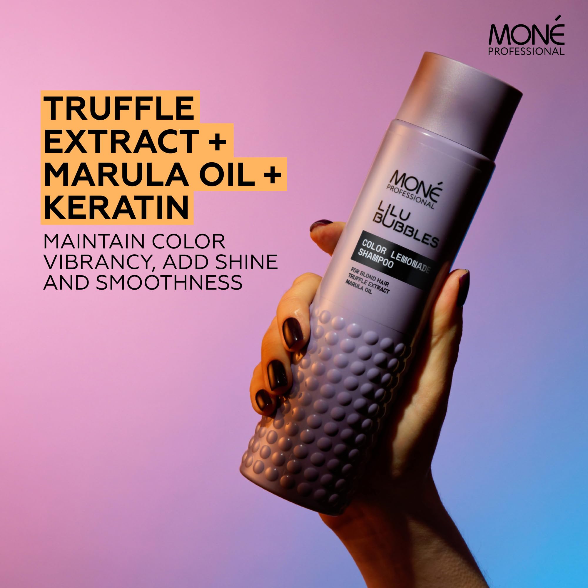 MONÉ PROFESSIONAL, Pack Shampoo for Bleached hair Blonde (dye and natural), Keratin based, Colour reviving and vibrancy - Image 3