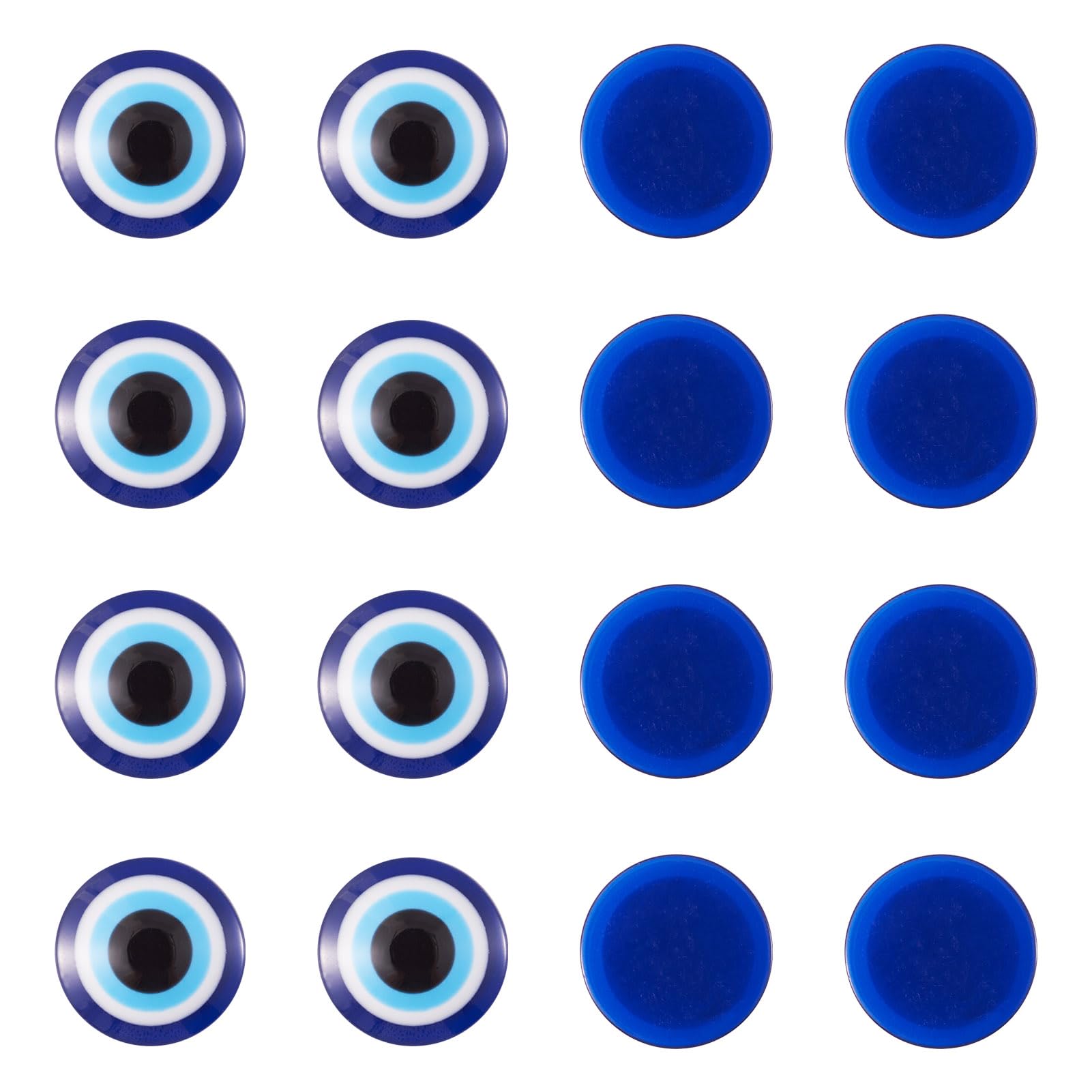 Cúpulas de ojo azul de resina de 18 mm para proyectos de manualidades y bisutería flatback