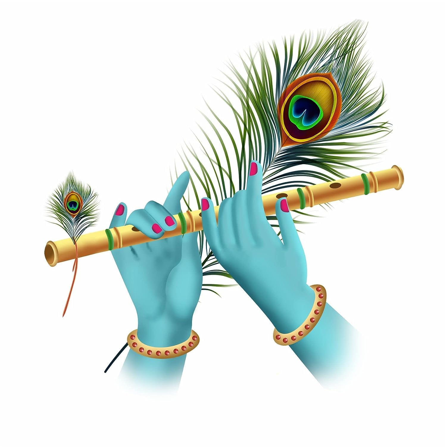 Sky Flying Blue Krishna Flute in Hand Wall Sticker for Kids Room, Living Room, Bedroom, Office (Multicolor, Size - 55 Cm X 55 Cm) (B0CGNP771V) Amazon Price History, Amazon Price Tracker