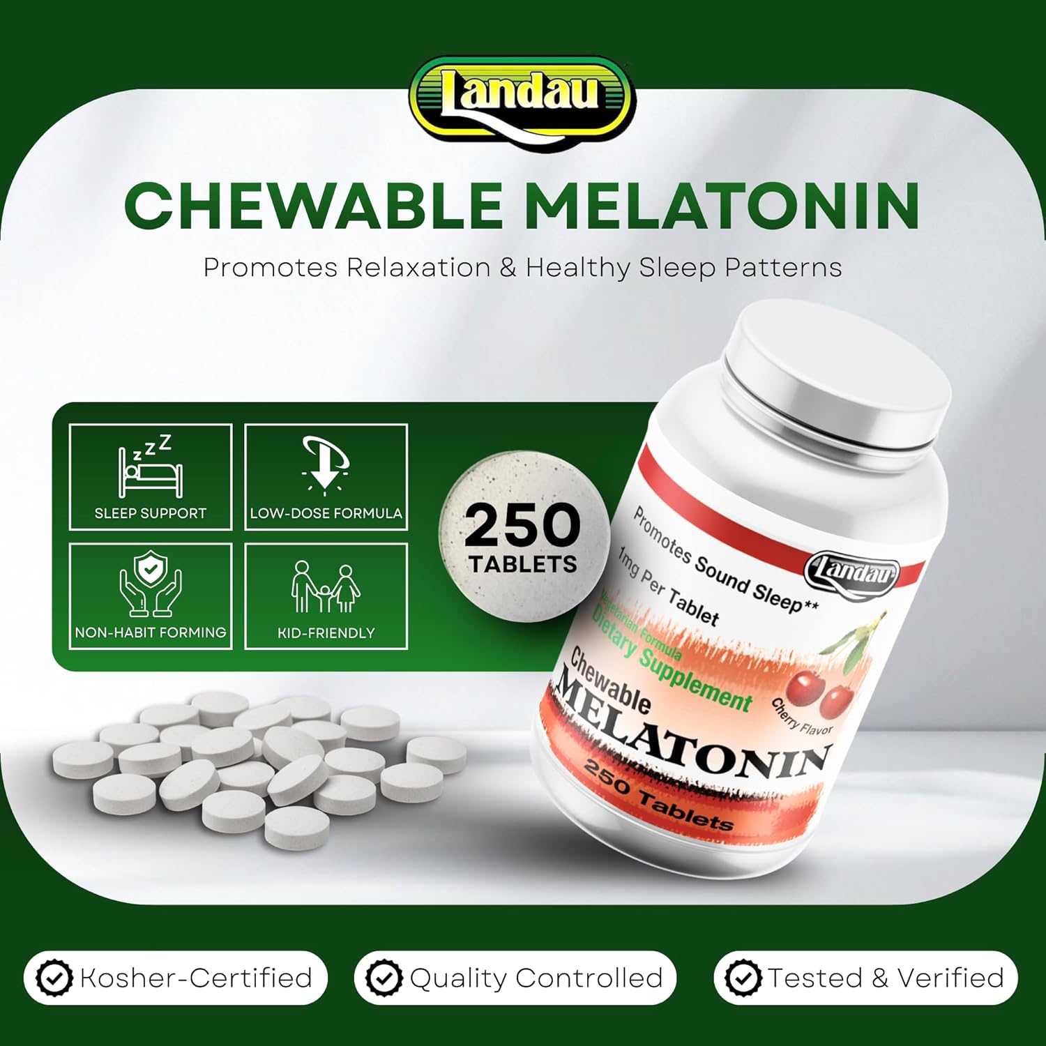 Landau Chewable Melatonin 1 mg (250)