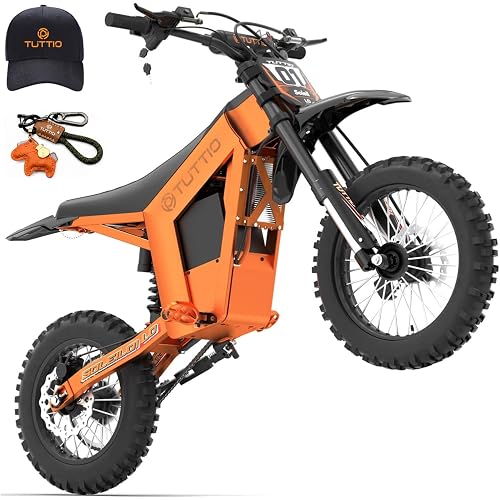 Tuttio Soleil01 Electric-Dirt-Bike for Adults, 2000W/3000W Electric-Motorcycle with 48V 21AH Battery Ebike 14"/12" Fat Tire Hydraulic Brakes Mountain Off-Road EBike