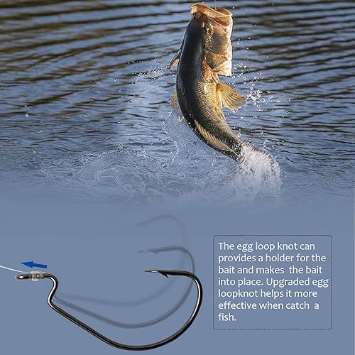 Miniatura 3 de Dovesun 105PCS Ready Tied Carolina Rig Kit for Bass Fishing Catfish Rig Catfish Hook Kit with Bass Hooks, Swivel, Fluorocarbon Line, Weights