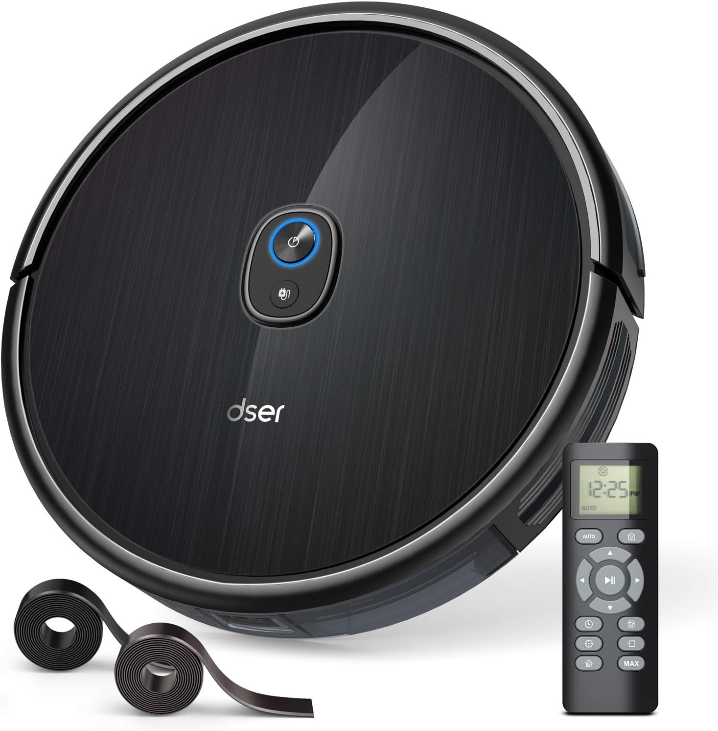 Robot Vacuum, dser 1600Pa Robotic Vacuum Cleaner, BoostGen Technology, 360° Smart Sensor Protection, Self-Charging with 2 Boundary Strips, Quiet, Cleans Carpets Hard Floors and Pet Hair (RoboGeek 20T)