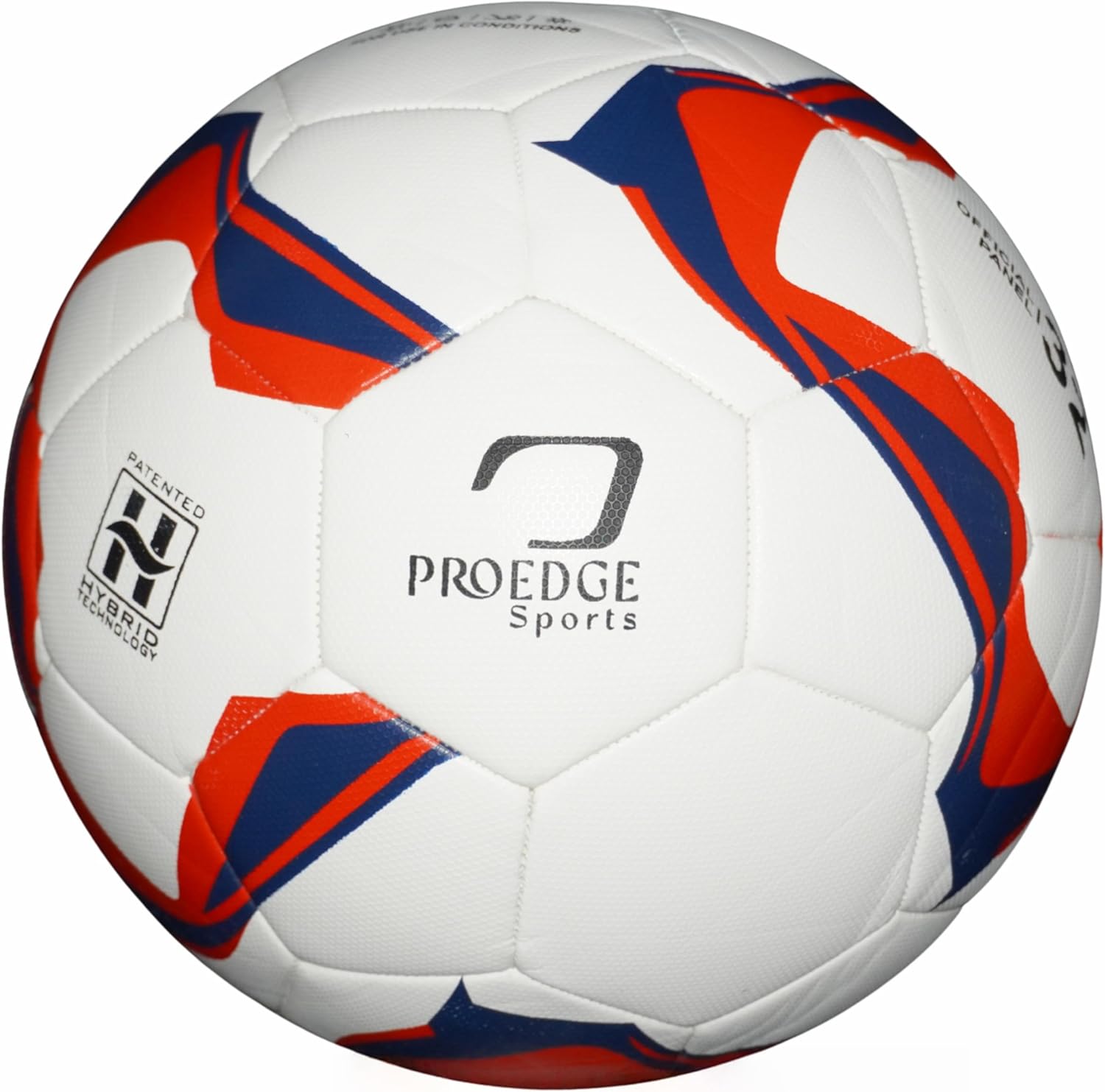 ProEdge Soccer Ball Size 5 - Quality PU & EVA Foam, Durable Hybrid Stitched, Official Match Ball for Adults & Youth, Indoor & Outdoor Use.