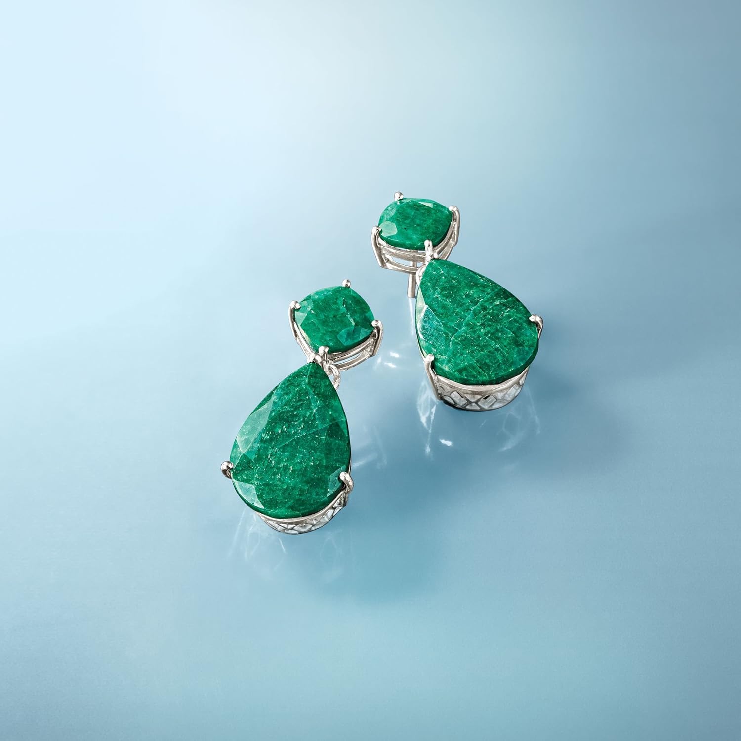 Vista 5 de Ross-Simons Precious Gemstone Drop Earrings in Sterling Silver