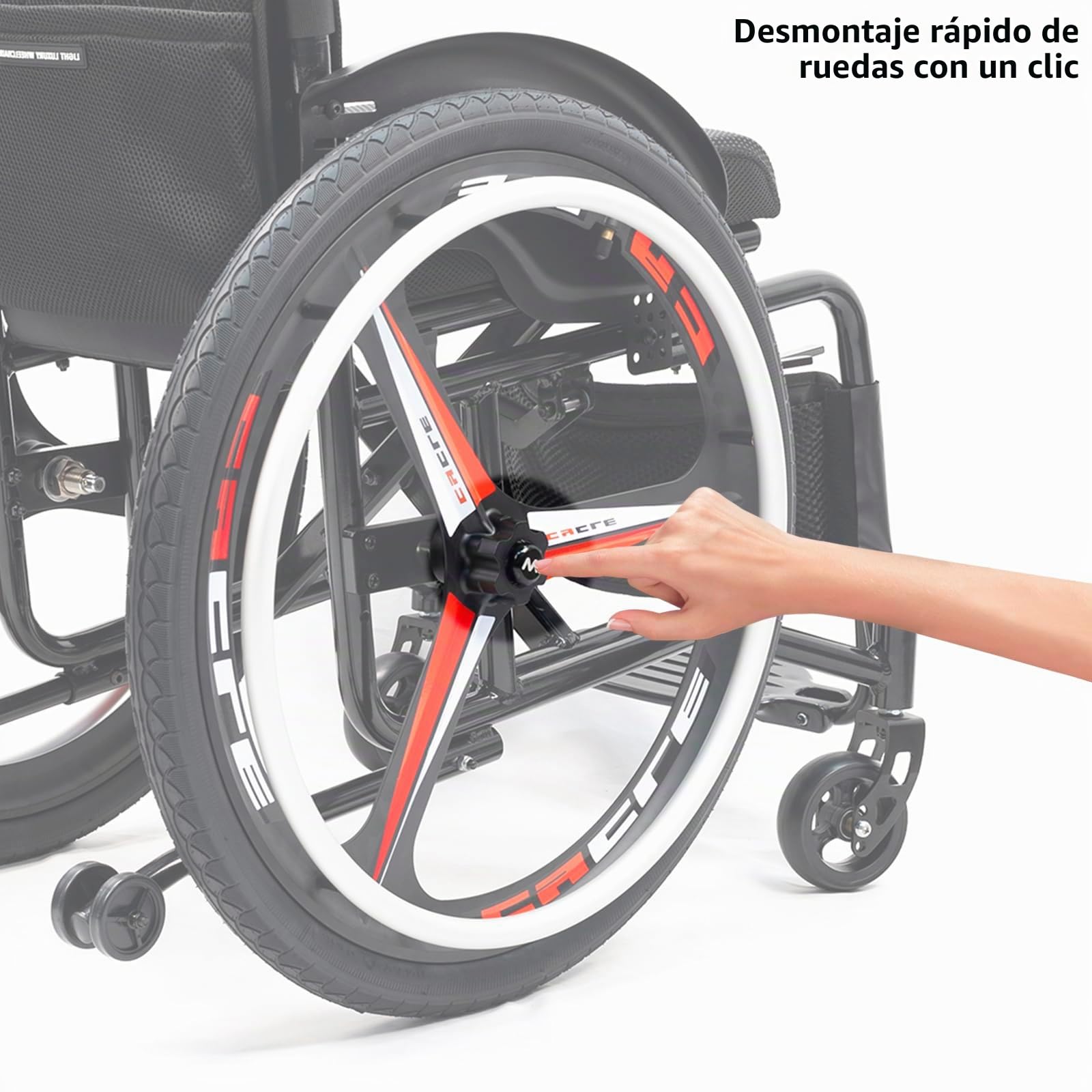 Silla De Ruedas Deportiva Ultraligera Plegable Todo Terreno,silla De Ruedas Deportiva Liviana,silla De Ruedas De Transporte Plegable,silla De Ruedas De Aluminio,ruedas Antivuelco,frenos De Mano(Size:1