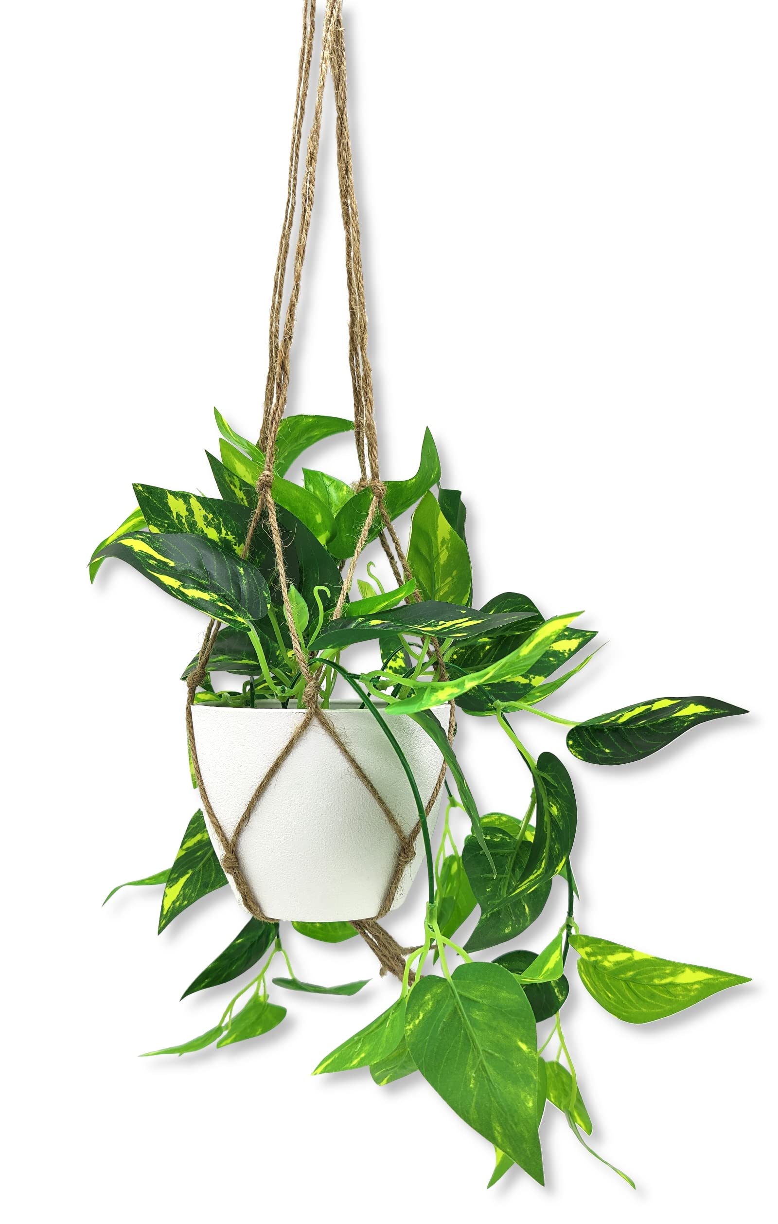 Amazon.de: DARO DEKO Kunst-Pflanze Efeutute Blumenampel Makramee Hngetopf  grn 30 x 68cm knstliche Hngepflanze Kunstblume