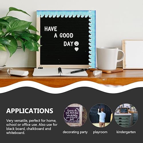 Miniatura 7 de Cabilock 1 rollo de calcomanías impermeables para pizarra, decoración escolar, borde de dibujos animados, resistente al desgaste, bordes de tablón