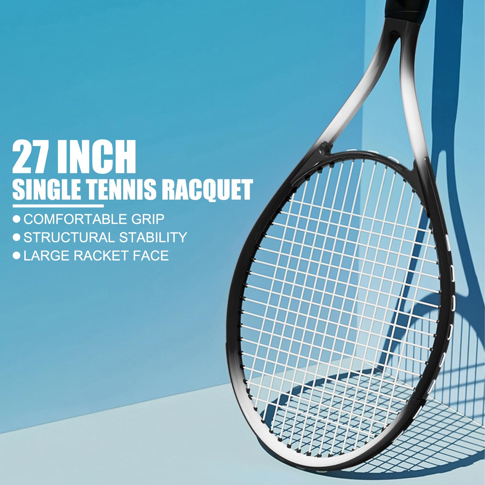 Racchetta da Tennis Per Principianti da 27 Pollici Per Adulti - Set di Racchette Singole Per Adulti Leggere Per Donne E Uomini con Borsa Per Il Trasporto