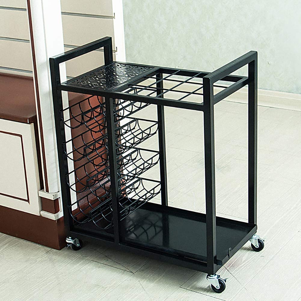 Portaombrelli in Metallo di Grande capacità con Ruote, Ideale per Cortili, Centri Commerciali, ingressi di Banche, Soluzione Elegante e Portatile per Esterni e Interni.