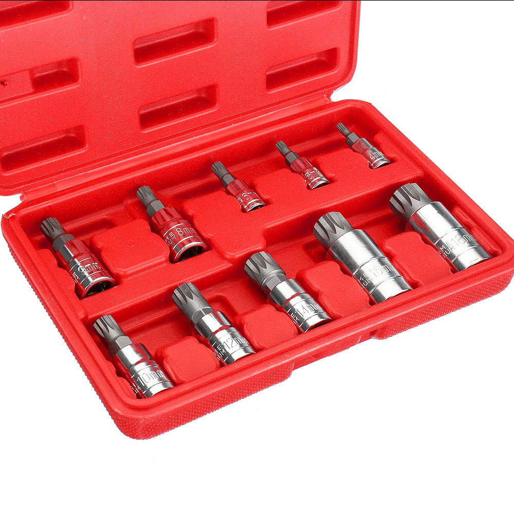 Lot de 10 adaptateurs de prise à double extrémité Rouge/bleu XZN12 - Rouge