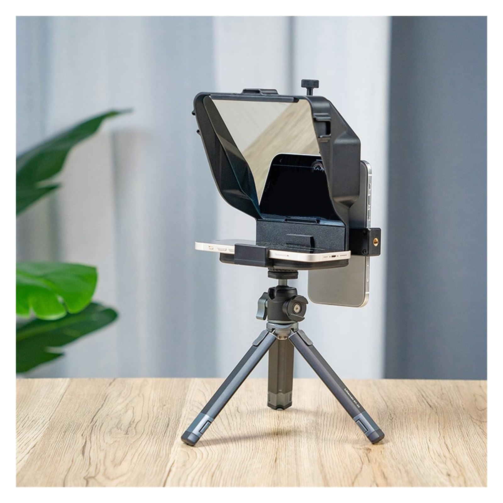 Teleprompter, Tragbares Telefon und DSLR-Aufnahme, Mini-Teleprompter, tragbarer Inscriber, mobiler Teleprompter, Artefakt-Video mit Fernbedienung, Online-Lehre Live-Streaming(Mobile Phone Models)
