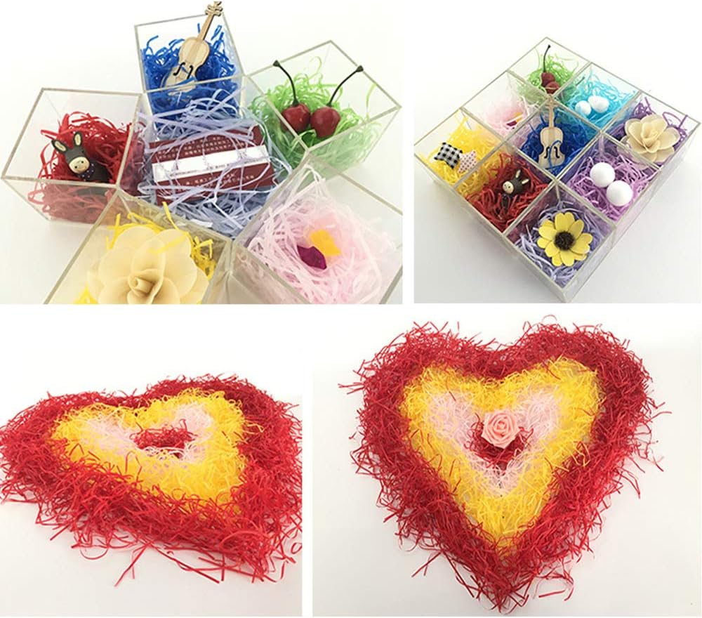 LJY 0.7LB Multicolored Raffia Paper Shreds & Strands Shredded Crinkle Confetti for DIY Gift Wrapping & Basket Filling : Health & Household