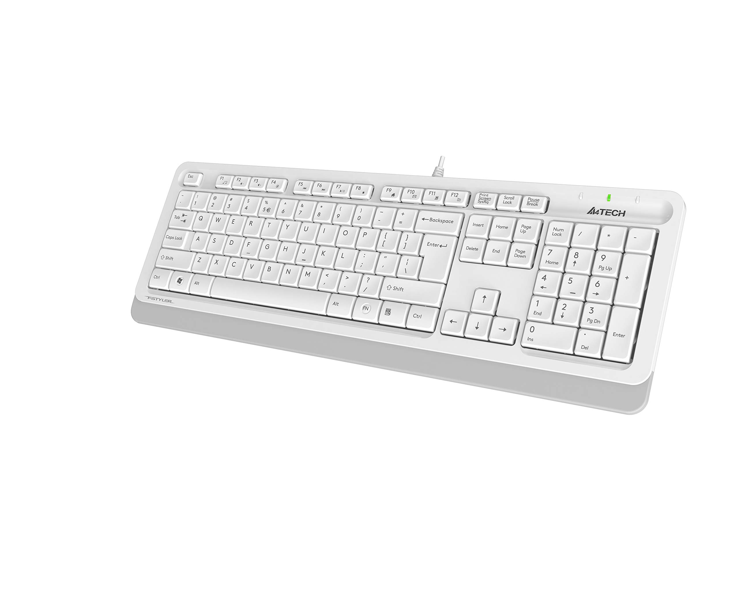 A4 TECH FK10 Q Turecka klawiatura USB FN-Multimedia, biała