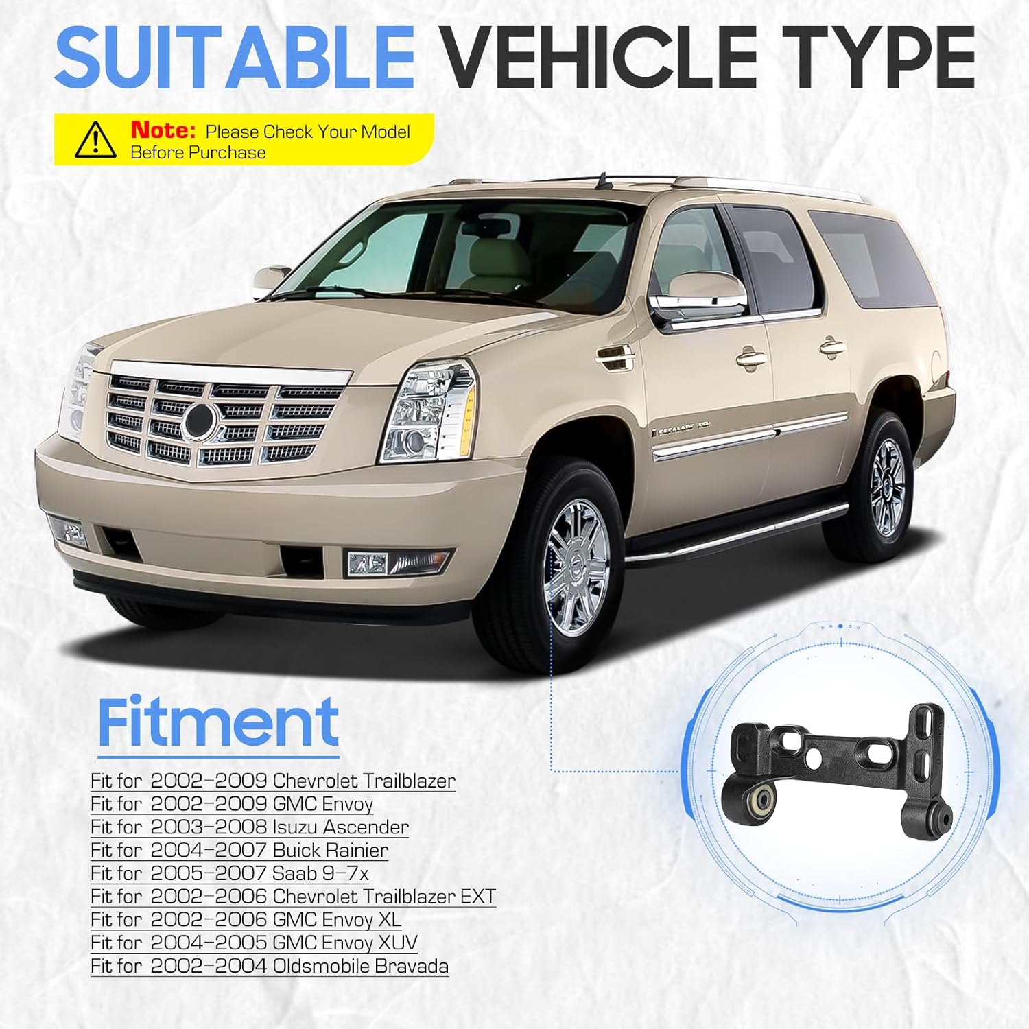 Front Lower Control Arms Support Bracket with Ball Joints Suspension Kit for 2002-2009 Buick Rainier, Chevy SSR/Trailblazer, GMC Envoy, IsuzuAscender, Oldsmobile Bravada, Saab 9-7X (4pc set)