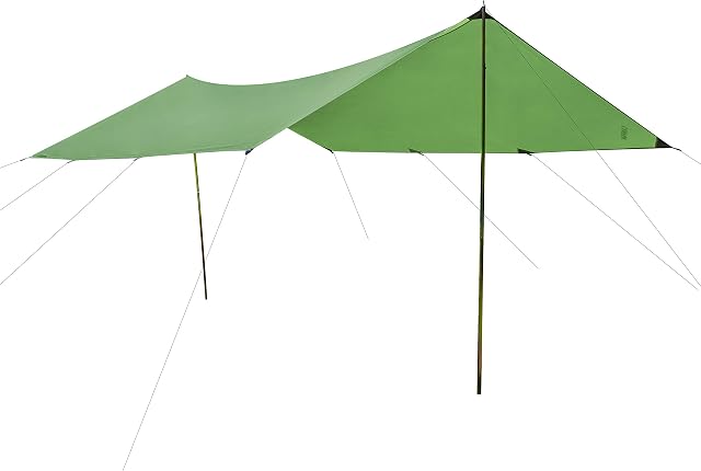 CampAir Tarp M - Waterproof Rain Shelter Sun Tarp, 3 x 4m, Rectangle, Green