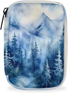 Forest Pine Tree Weekly Pill Organizer with Removable 7 Day Pill Box Travel Medicine Organizer Travel Pill Container for Medicine Vitamin Supplement