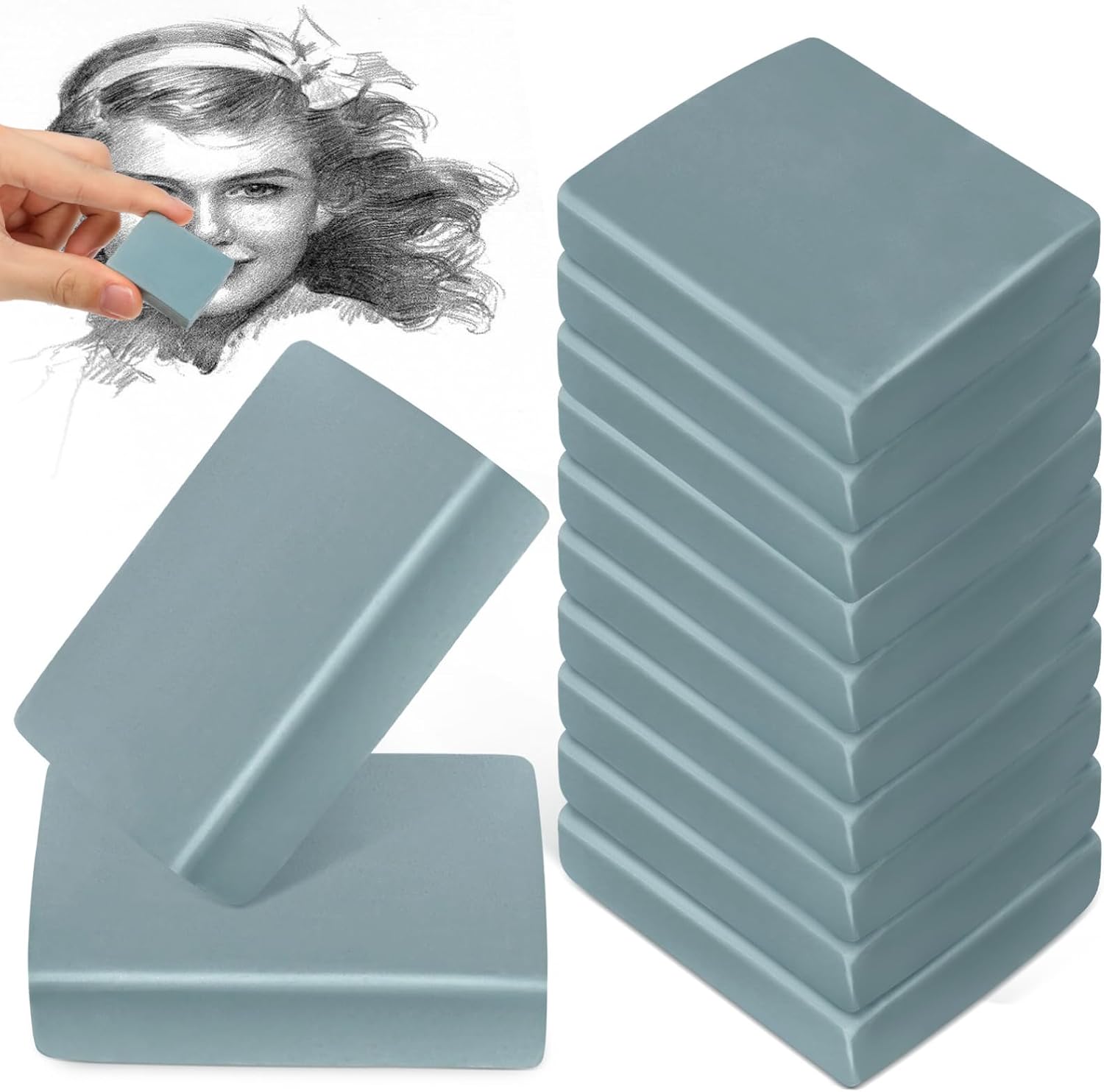 12pcs Soft Kneadable Erasers for Artists Moldable Drawing and Sketching Supplies Clean Erasing Without Smudging for School and Art Projects