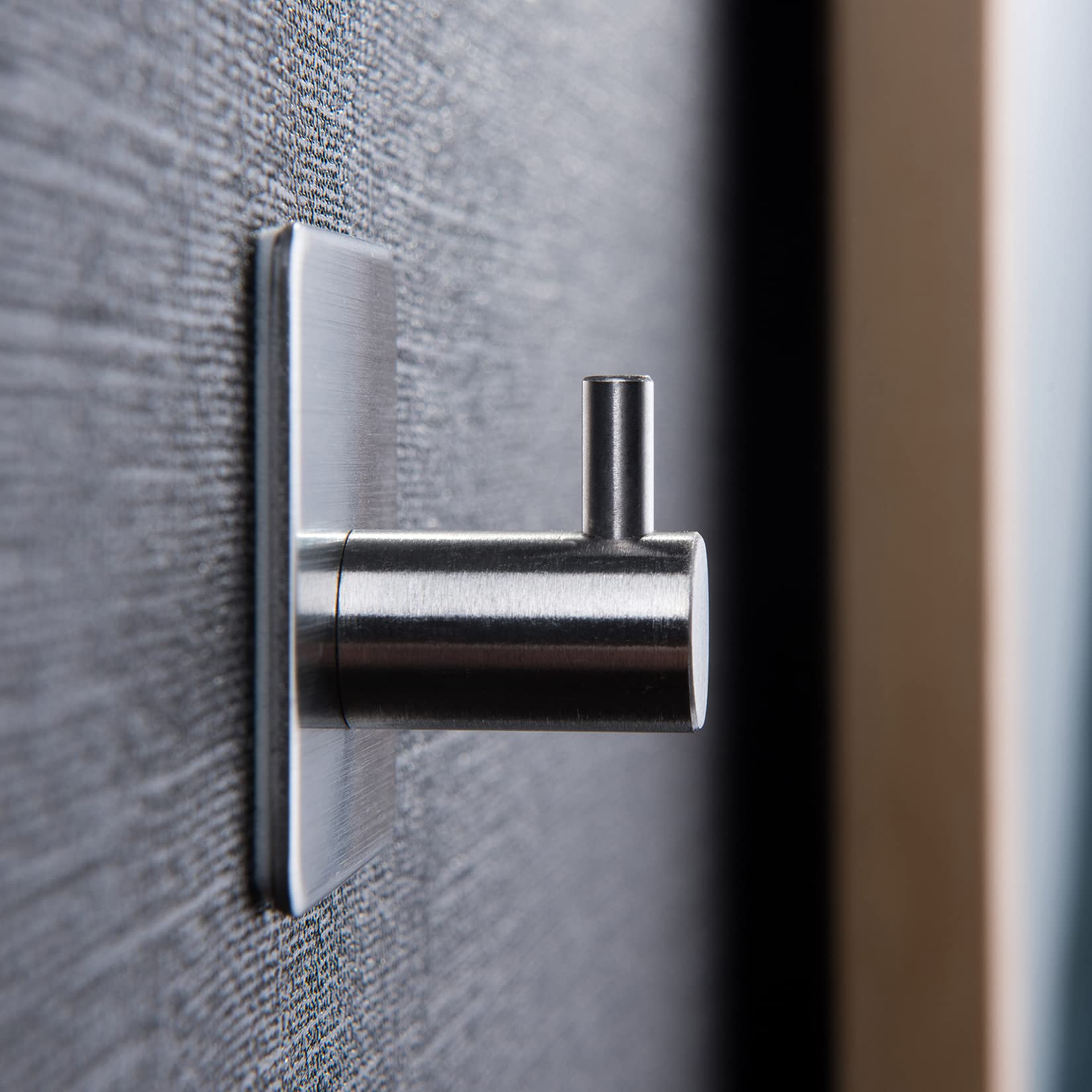 Ganci Adesivi Acciaio Inox ZUNTO - Set 4 Pezzi Per Bagno E Cucina Senza Fori