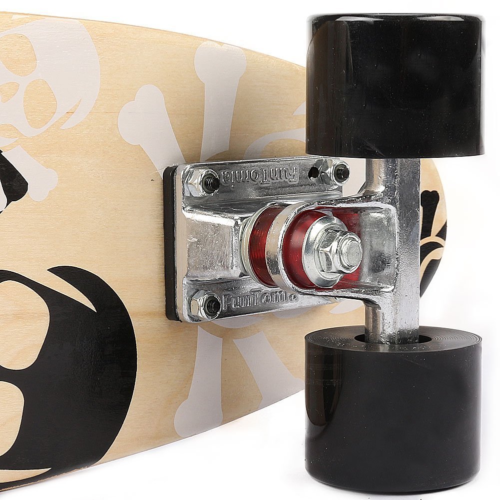 FunTomia® Skateboard Mini Cruiser 57cm - 7ply Strati di Acero Canadese - con o Senza Ruote a LED