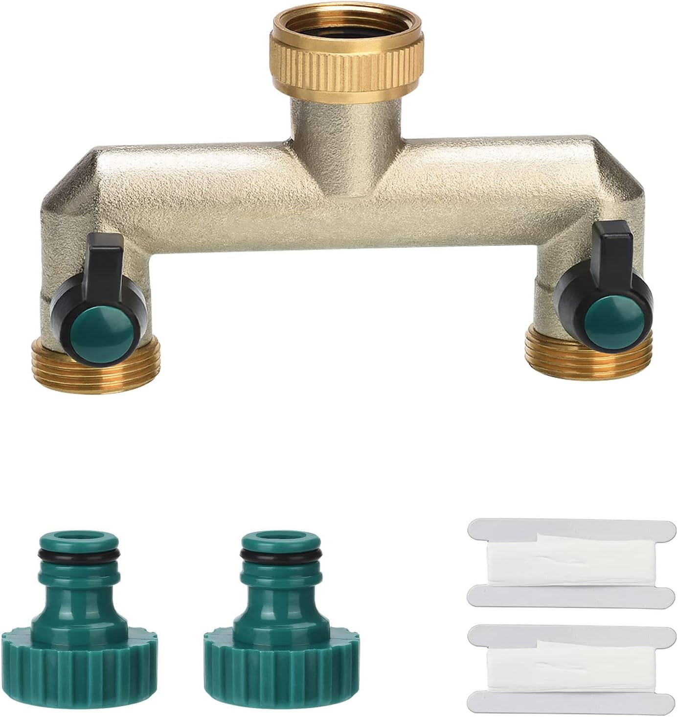 2-Wege Wasserverteiler 3/4 Zoll Messing - Y-Verteiler Für Garten & Waschmaschine