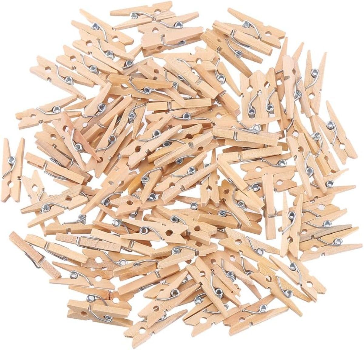 Faded Mini Wooden Clips 1 inch for Wall Hanging Pictures, Wooden Small Picture Clips for Crafts, Pack of 50 (Natural)-image-17
