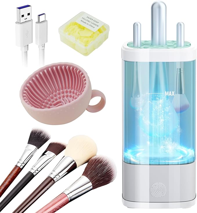 Upgrade Make Up Brush Cleaner【Eliminates Makeup Residue】Electric Brush Cleaner 005