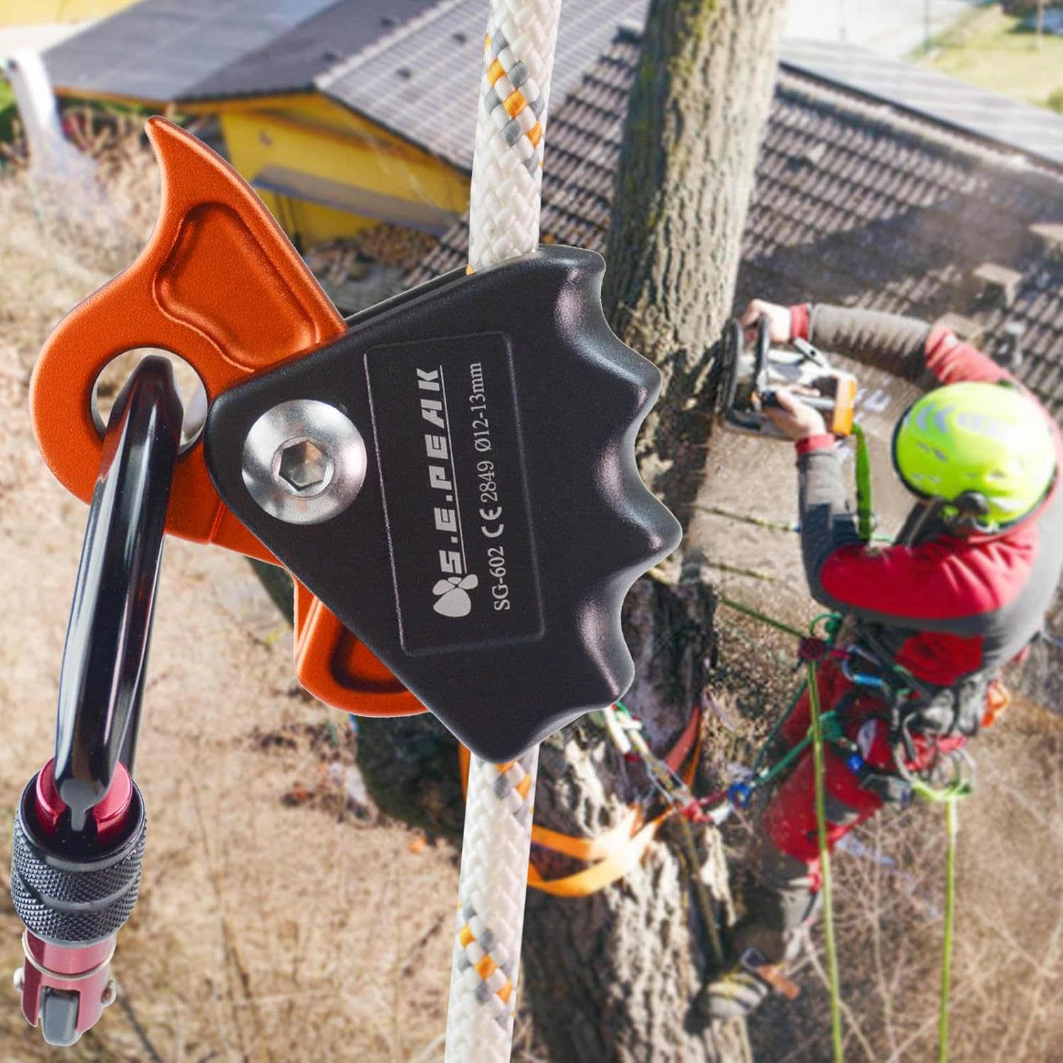Detachable Climbing Ascender 15kN Rope Grab Ascender, Flip Line Adjuster, Fall Protection Belay Device for Rock Climbing,Tree Arborist/Fit for 11~13 MM Rope