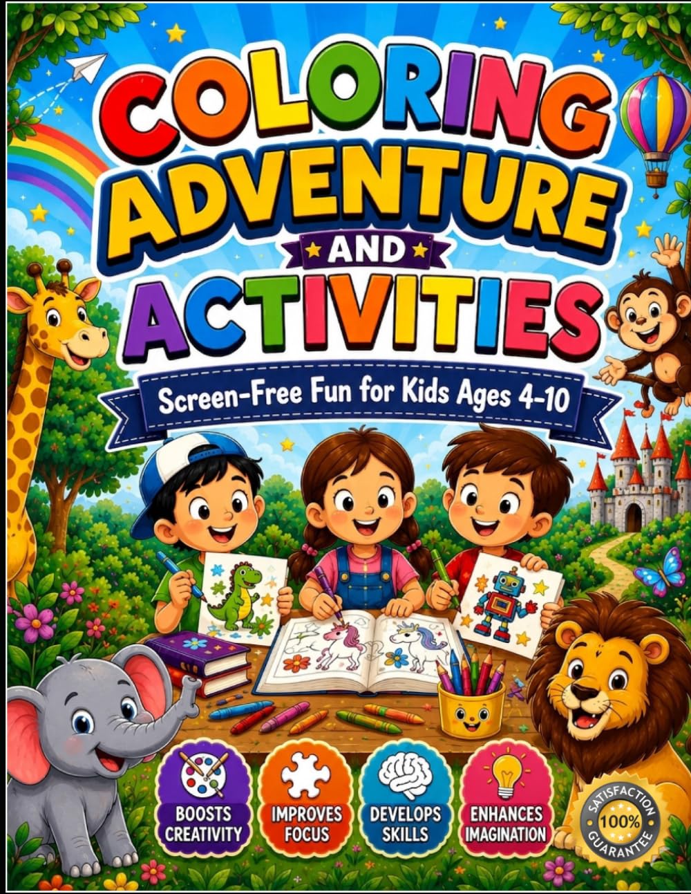 COLORING ADVENTURE AND ACTIVITIES: Screen-Free Fun for Kids Ages 4-10