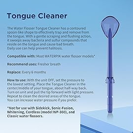Replacement Heads for Waterpik, Replacement Picks for Water Pik Water Flosser (6 Tongue Cleaner Tips)