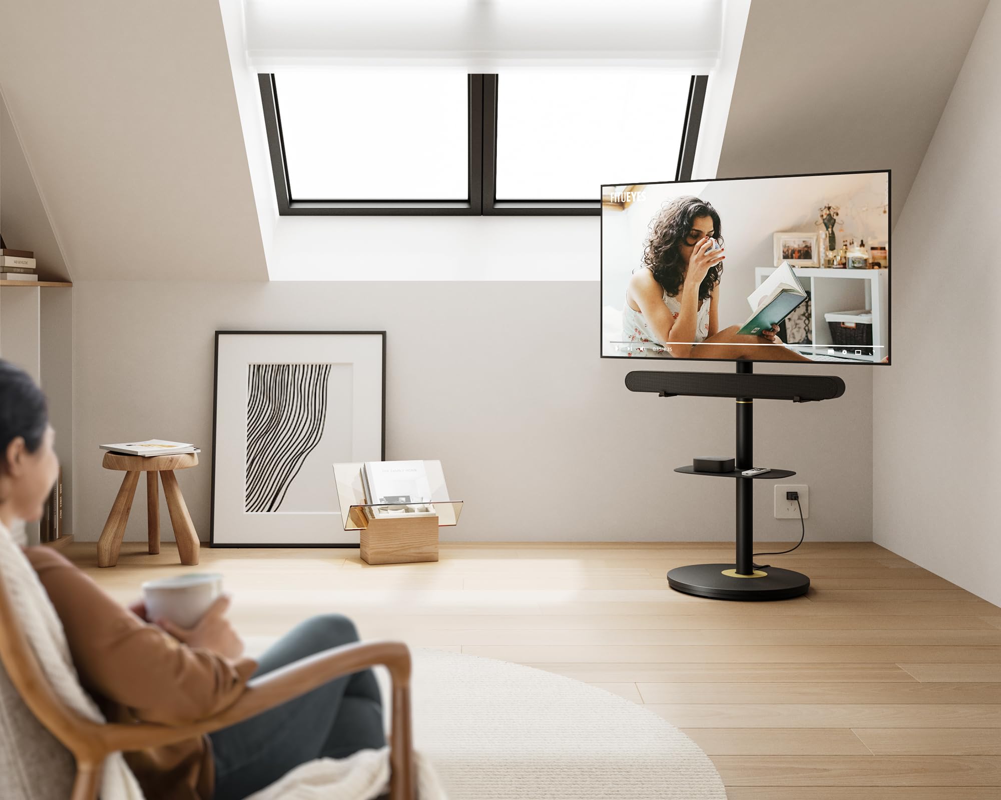 FITUEYES Support Barre de Son pour Séries Master FT60/Séries Master 2nd FT65 Capacité de Charge 6.5 kg pour Montage sous la TV avec Haut-Parleur