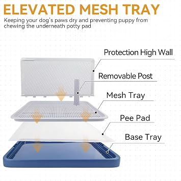 PAWISE Dog Training Pee Pad Holder Tray, Indoor Puppy Potty Pee Pad Floor Tray Dog Toilet, 24.8''X19.3', Large