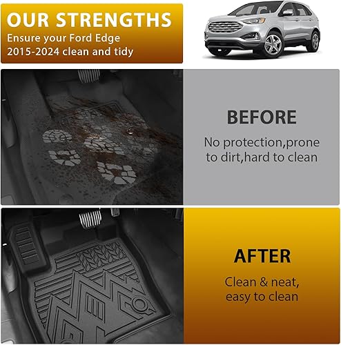 Vista 67 de Powerty Alfombras resistentes para BMW X3 2018 a 2024 y BMW X4 2019 a 2024, a medida para accesorios de X3 y X4, de elastómero termoplástico 3D