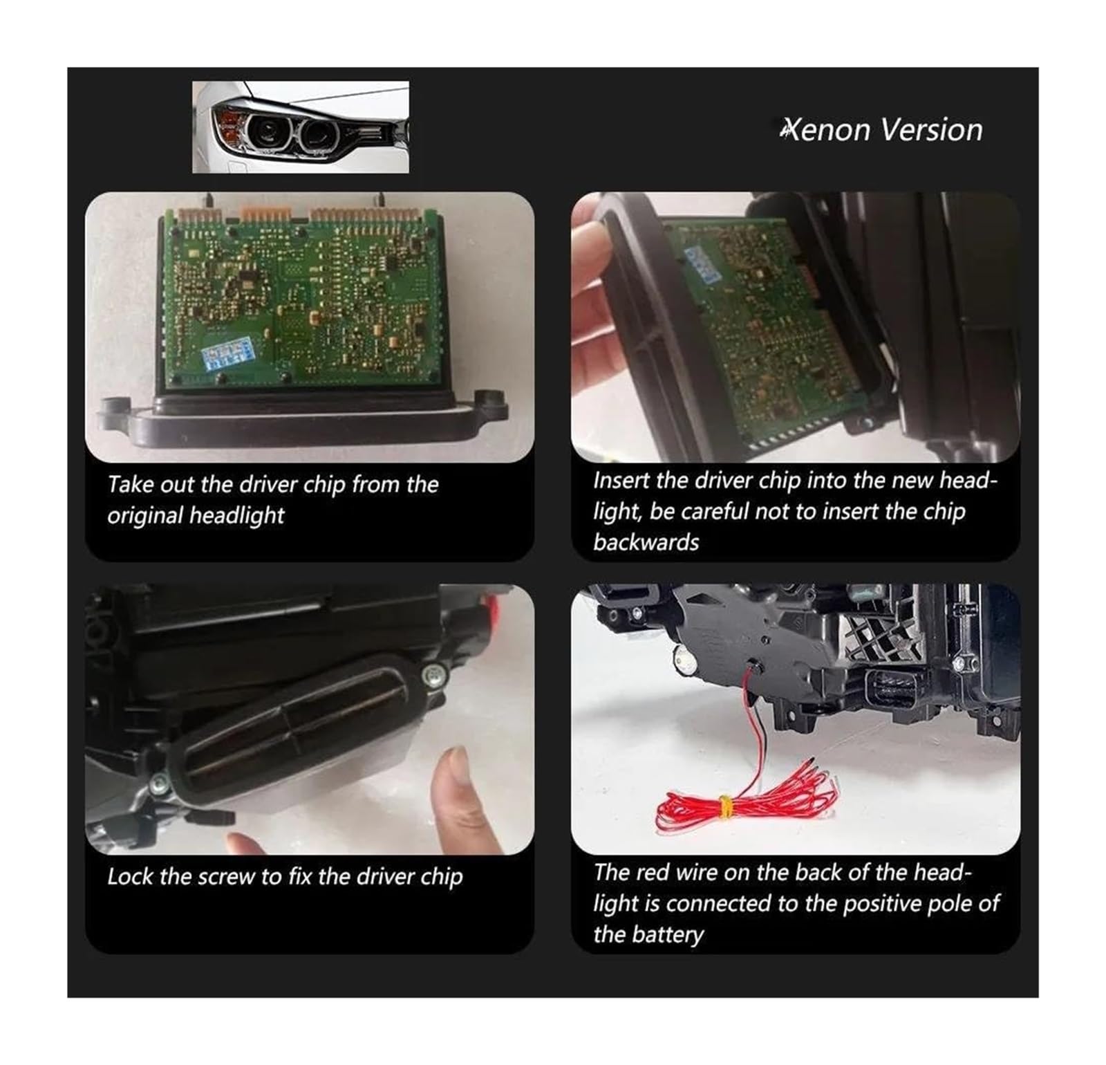 Reflektor przedni z soczewką DRL do BMW F30 F31 318i 320i 325i 328i 330i 335i (jazda po prawej stronie/ksenon)