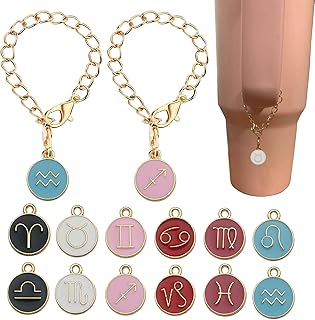 DEMULANS Zodiac Sign Charms Compatible with Stanley & Simple Modern Tumbler 30oz 40oz With Handle, Constellations Personalized Charm Cup Accessories for Teens Girls Friend Women Mother (Zodiac)