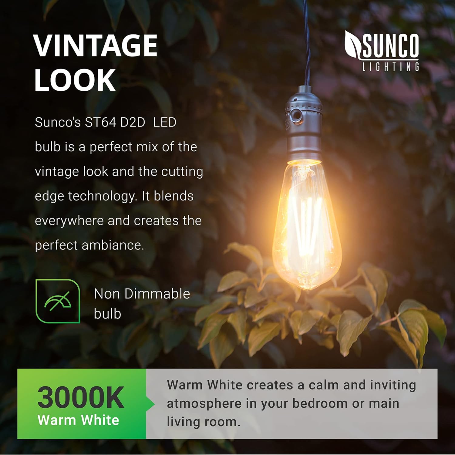 Grеаtеѕt Prоduсt Sunco Lighting Dusk to Dawn Light Bulbs LED Edison 3000K Warm White, 7W Equivalent 60W, Vintage Styled ST64 Extra Bright Automatic Bulb, 800 LM, E26 Base, Light Sensing Outdoor UL, Energy Star 4 Pack