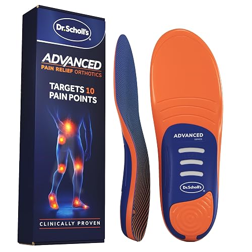 Dr. Scholl's Advanced Pain Relief Plantar Fasciitis Orthotic Insoles | Heavy duty support for plantar fasciitis & arch support, shock-absorbing, supports up to 340 lbs, for work shoes & boots