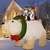 8FT Giant Christmas Inflatable Polar Bear Decorations Outdoor Christmas Inflatables with Led Lights for Holiday Yard Decor Christmas Xmas Indoor Outdoor Yard Decorations