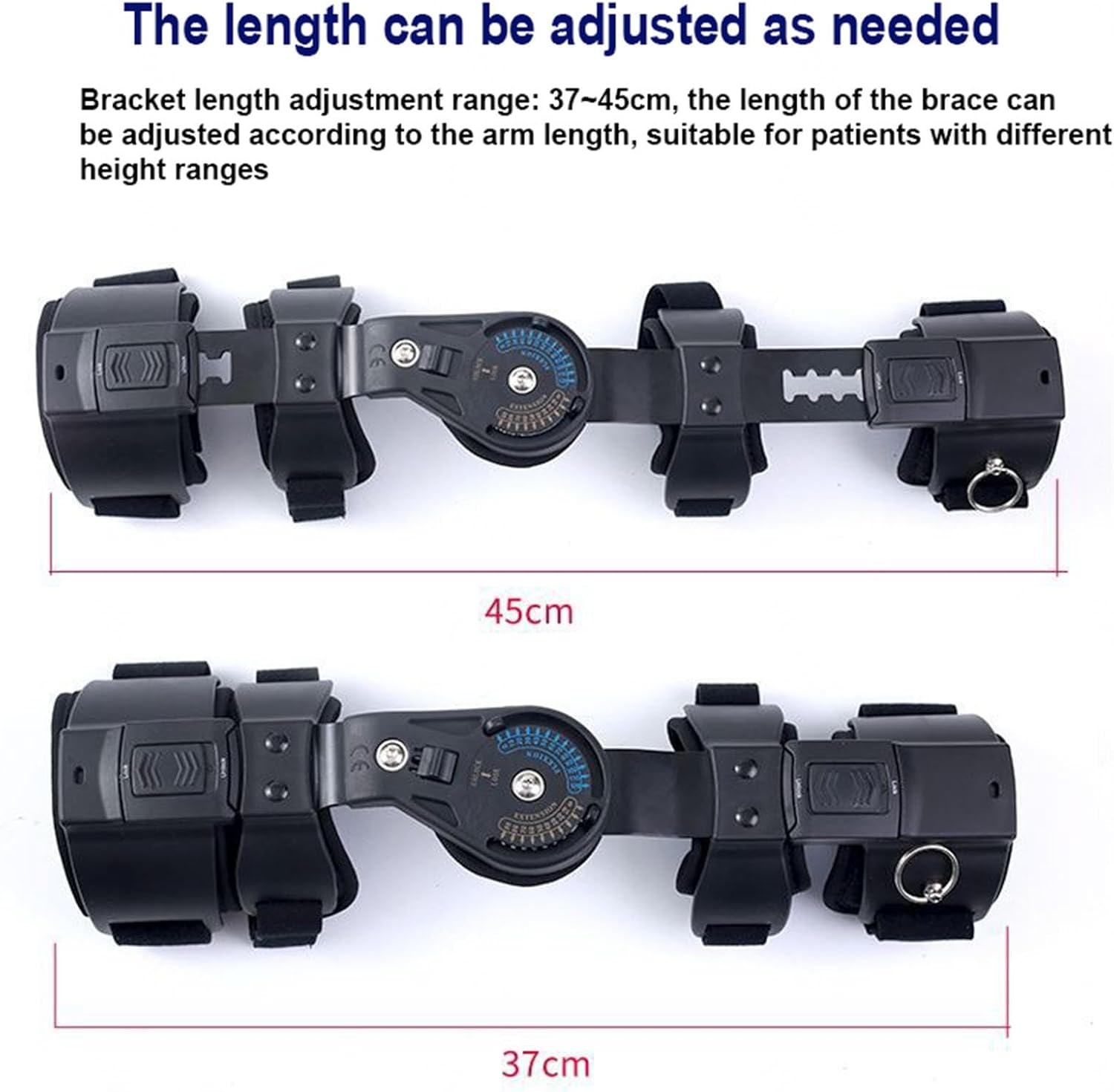 ROM Elbow Hinged Brace Support with Strap Sling Adjustable Post Op Elbow Immobilizer Stabilizer Splint Arm Injury Recovery Support After Surgery for Tendonitis, Arthritis and Pain Relief,Left