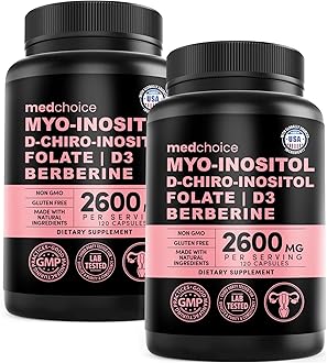 14-in-1 Women’s Inositol Complex Supplement – 40:1 Myo & D-Chiro Inositol with Folate, Vitamin D3, Zinc, Magnesium & Botanicals for Hormone & Feminine Wellness Support – (120 Capsules) (Pack of 2)