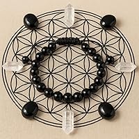 Vista 21 de Adjustable Crystal Bracelet – Gemstone Bead Bracelet with Adjustable Macrame String – Chic Gemstone Bracelet for Men and Women – 8mm Round Healing