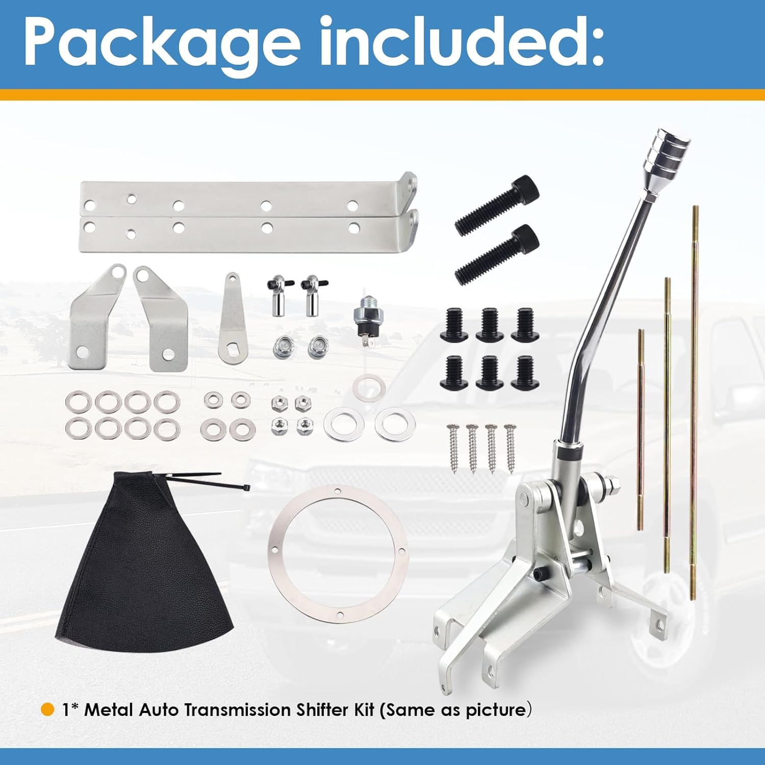 Transmission Shifter Set Turbo 350 Automatic Shifter Kit with 12" Stick, Fit for GM Turbo 350 TH350, Replace HRC12-940