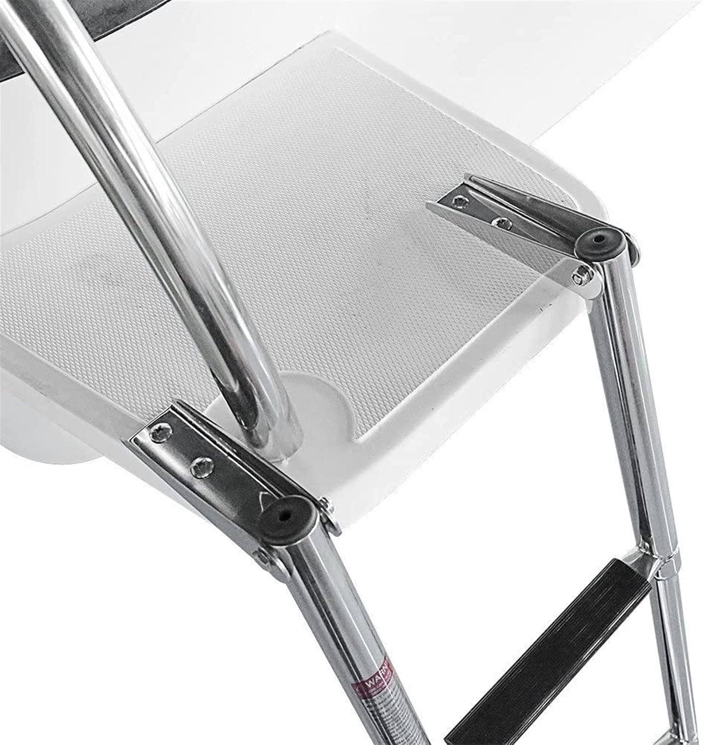 4 Step Boat Ladder Foldable, Wide Steps Stainless Steel Telescoping Ladder Swim Step for Marine Yacht Swimming Pool Deck, Easy to Install