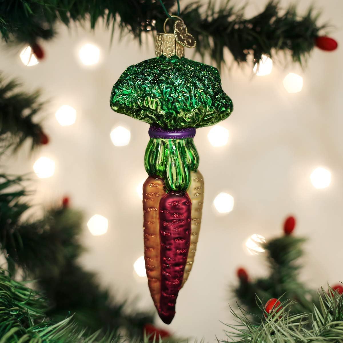 Old World Christmas Rainbow Carrots Glass Blown Ornaments for Christmas Tree