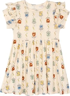 Harry Potter Girls' Short Sleeve Flare Dress Toddler to Little Kid