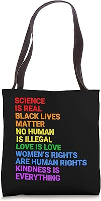 Rainbow Flag Human Rights Womens & Gay Rights LGBTQ+ Pride Tote Bag
