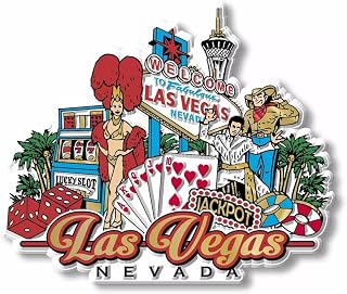 Fridge Magnet Las Vegas City 3.9" – Durable Decorative Magnetic Sticker for Refrigerator, Locker, or Office – High-Resolution UV-Printed